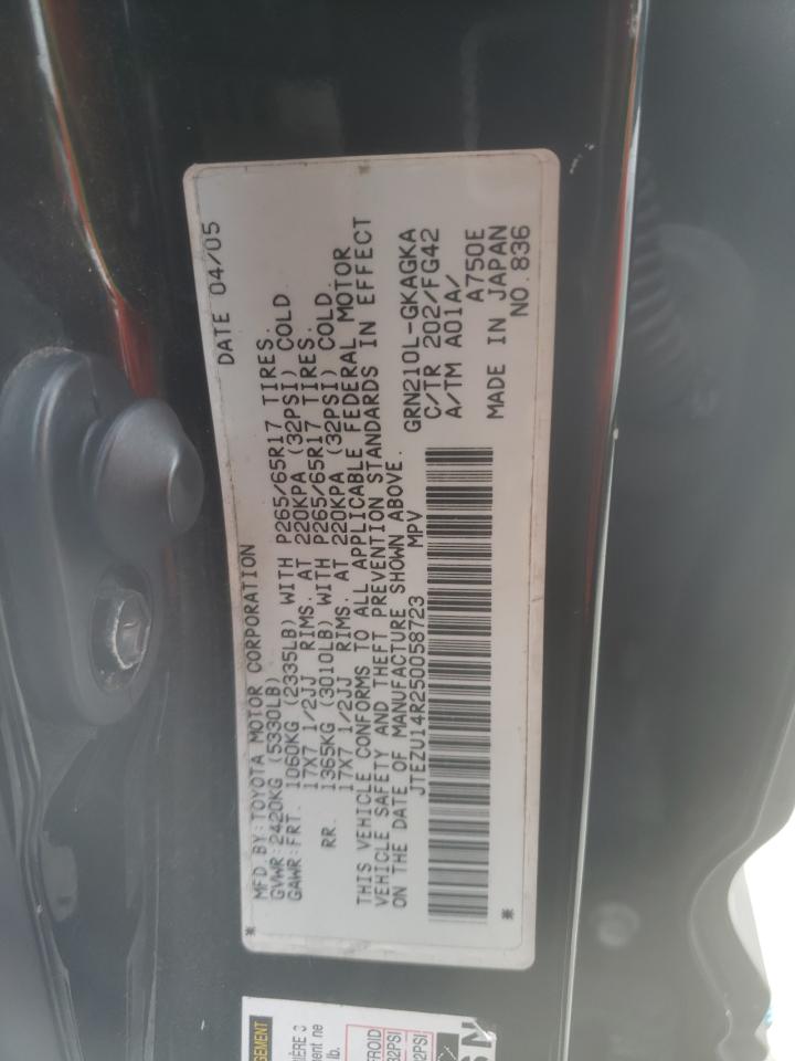 2005 Toyota 4Runner Sr5 VIN: JTEZU14R250058723 Lot: 82280745