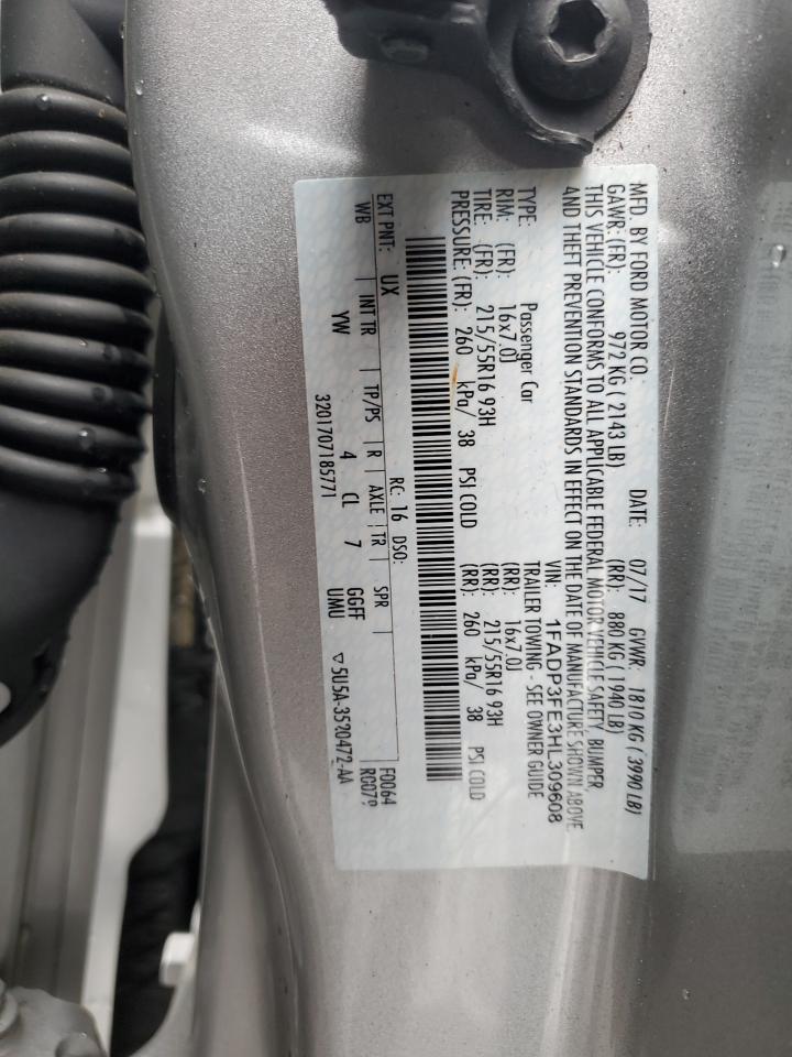 2017 Ford Focus Se VIN: 1FADP3FE3HL309608 Lot: 82451045