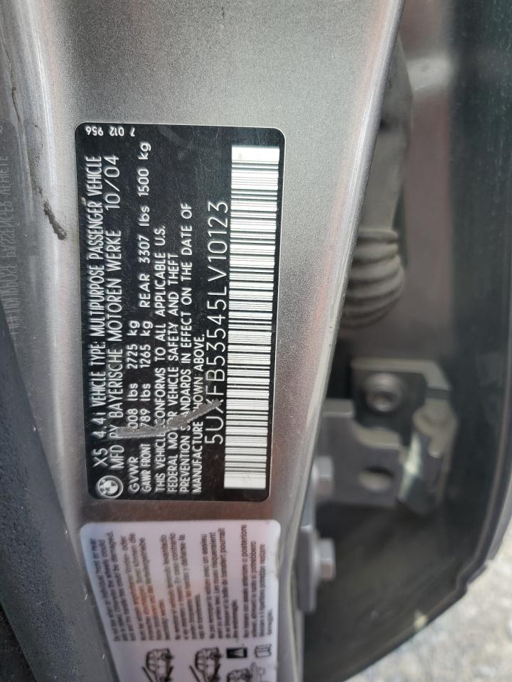 2005 BMW X5 4.4I VIN: 5UXFB53545LV10123 Lot: 86133055