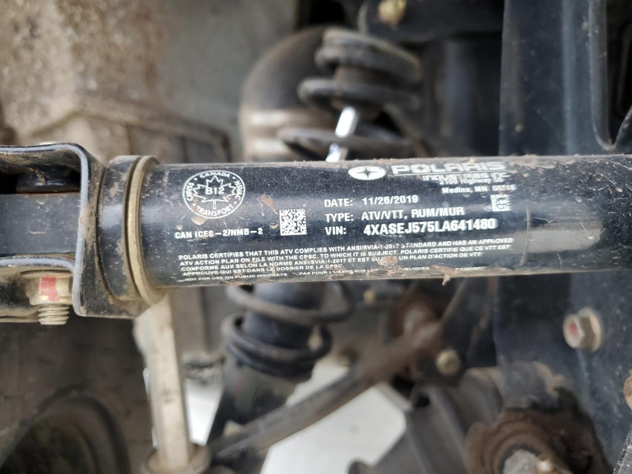 2020 Polaris Sportsman 570 Eps Utility Package VIN: 4XASEJ575LA641480 Lot: 82667275