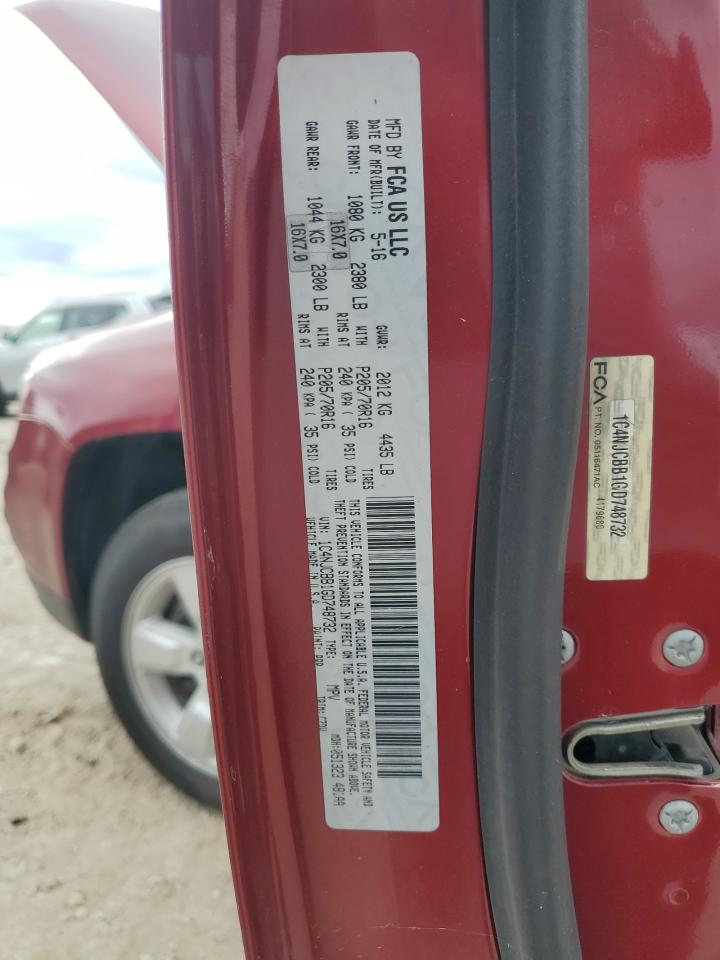 2016 Jeep Compass Sport VIN: 1C4NJCBB1GD748732 Lot: 82399425