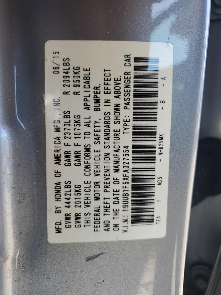 2015 Acura Tlx Tech VIN: 19UUB1F5XFA027554 Lot: 84829555