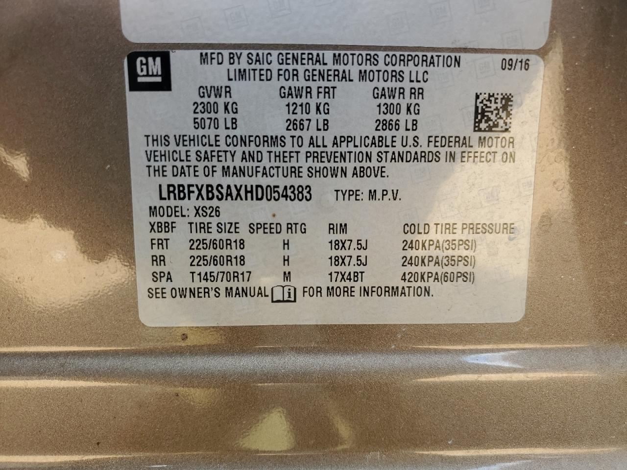 2017 Buick Envision Essence VIN: LRBFXBSAXHD054383 Lot: 87001515