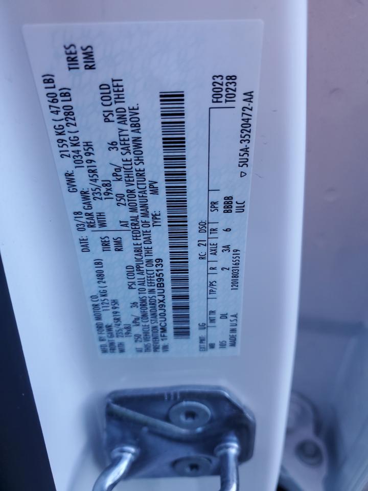 2018 Ford Escape Titanium VIN: 1FMCU0J9XJUB95139 Lot: 86633165