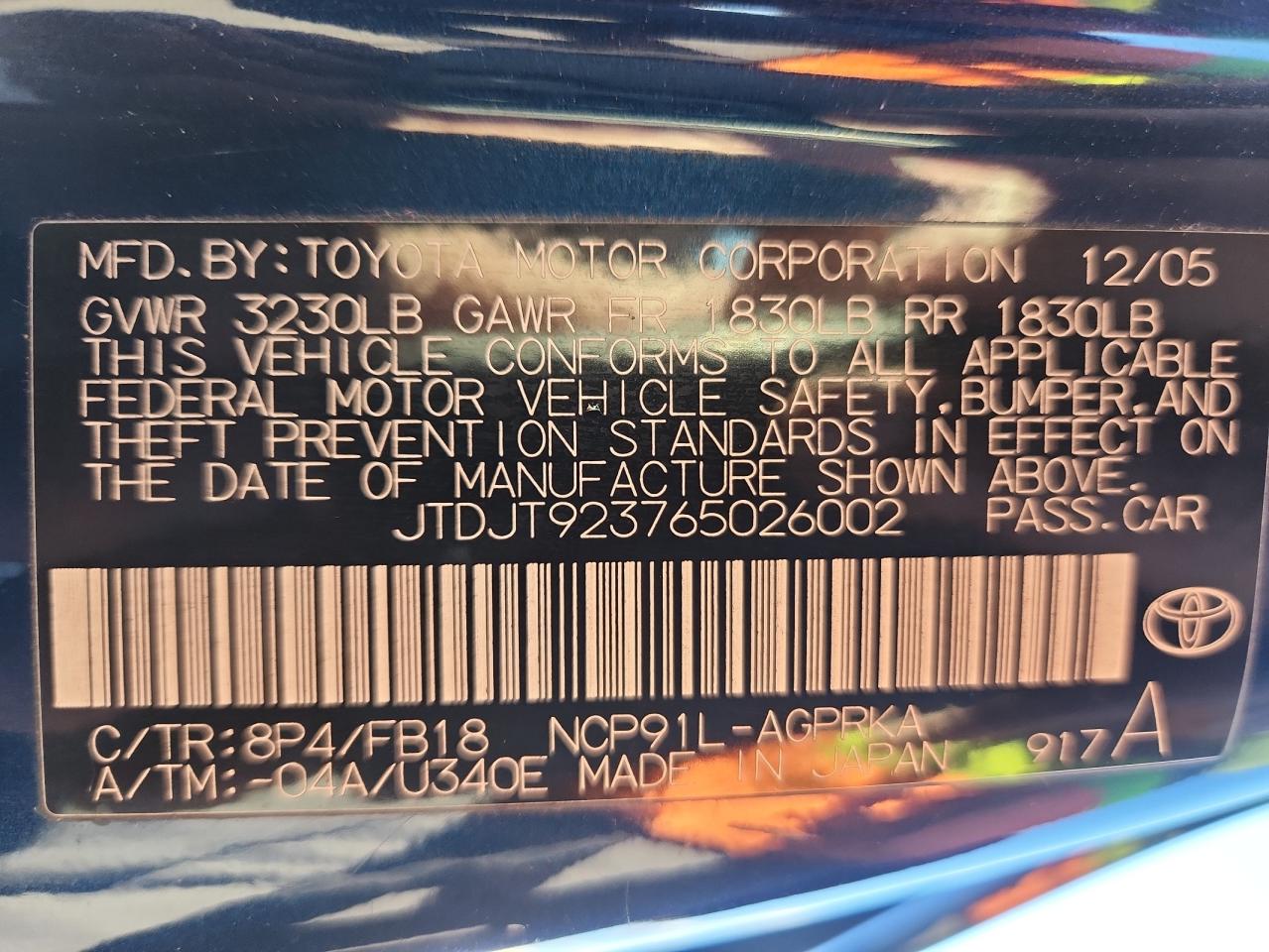 2006 Toyota Yaris VIN: JTDJT923765026002 Lot: 82316185