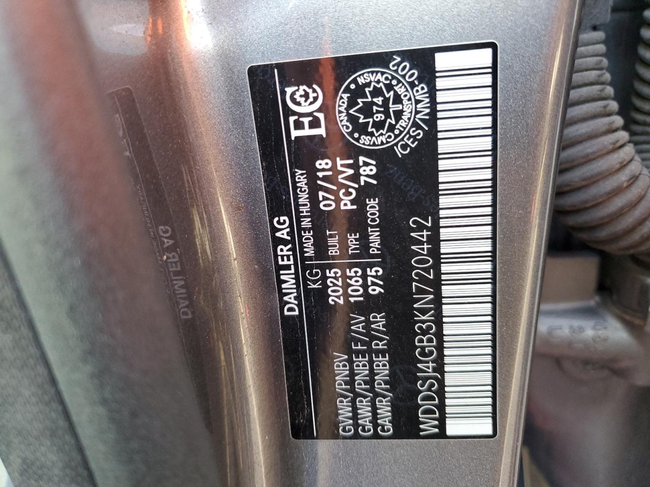 2019 Mercedes-Benz Cla 250 4Matic VIN: WDDSJ4GB3KN720442 Lot: 89802005