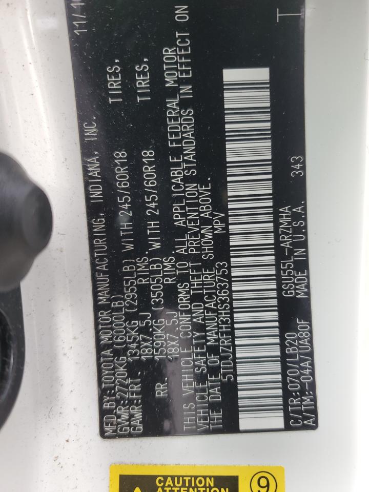 2017 Toyota Highlander Se VIN: 5TDJZRFH3HS363753 Lot: 90287675