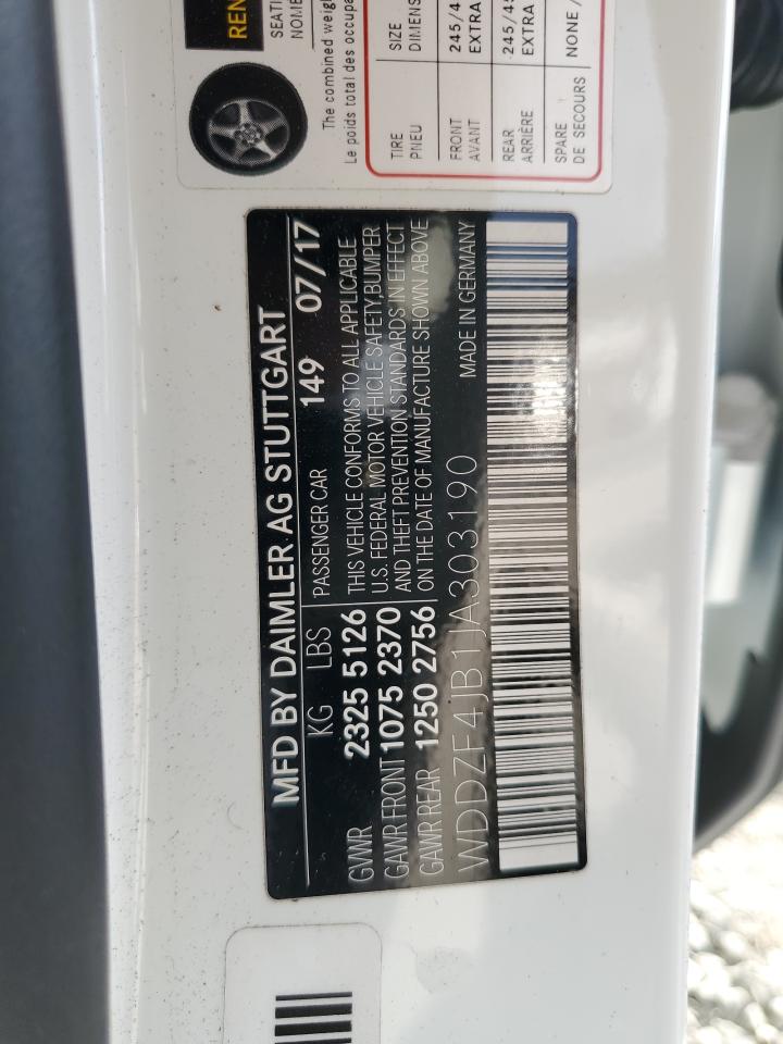 2018 Mercedes-Benz E 300 VIN: WDDZF4JB1JA303190 Lot: 82587915