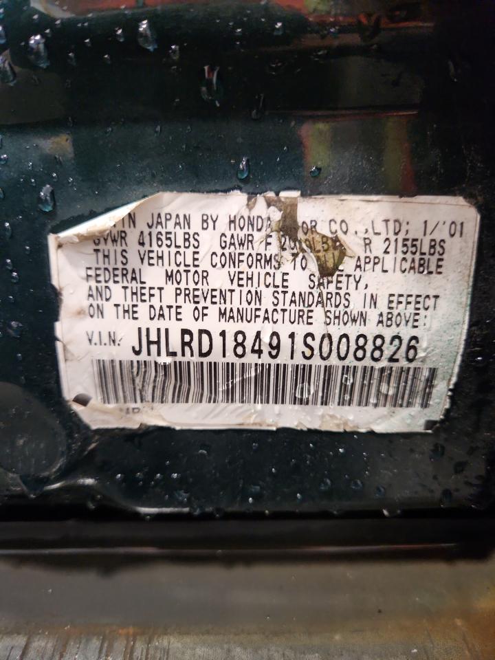 2001 Honda Cr-V Lx VIN: JHLRD18491S008826 Lot: 87304945