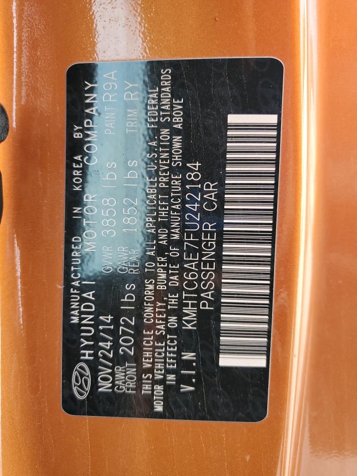 2015 Hyundai Veloster Turbo VIN: KMHTC6AE7FU242184 Lot: 85479885