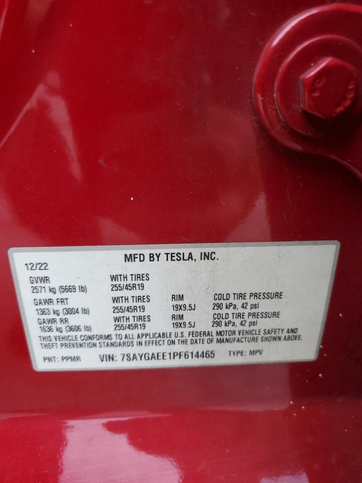 2023 Tesla Model Y VIN: 7SAYGAEE1PF614465 Lot: 89660575