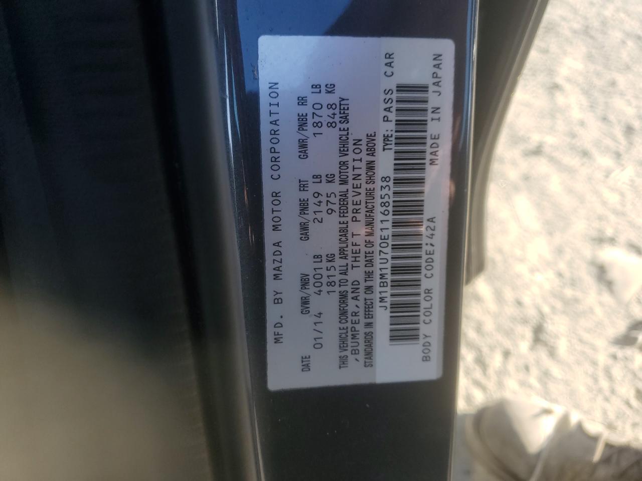 2014 Mazda 3 Sport VIN: JM1BM1U70E1168538 Lot: 84552145