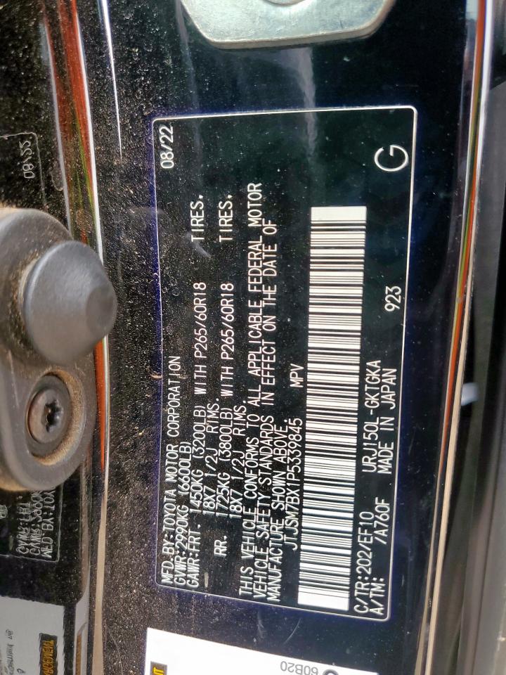 2023 Lexus Gx 460 VIN: JTJSM7BX1P5339845 Lot: 84919315