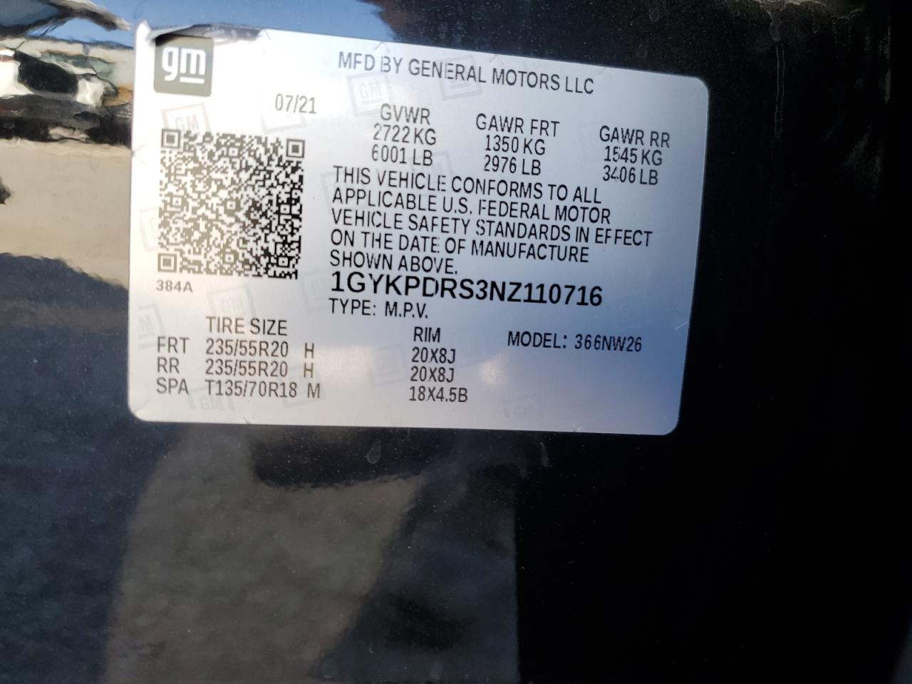 2022 Cadillac Xt6 Premium Luxury VIN: 1GYKPDRS3NZ110716 Lot: 89528025