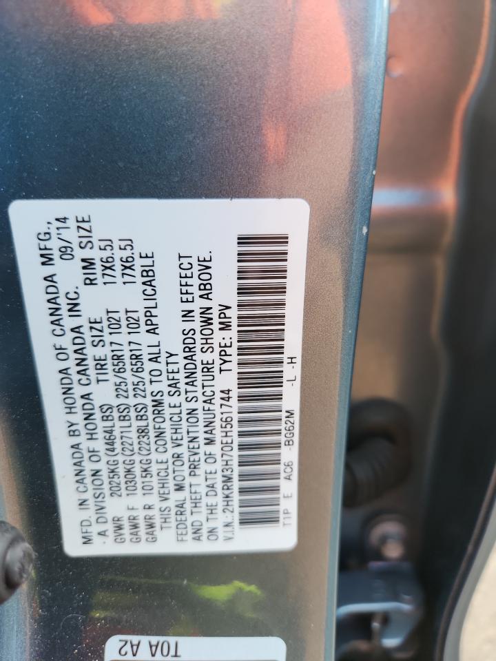 2014 Honda Cr-V Exl VIN: 2HKRM3H70EH561744 Lot: 85278095