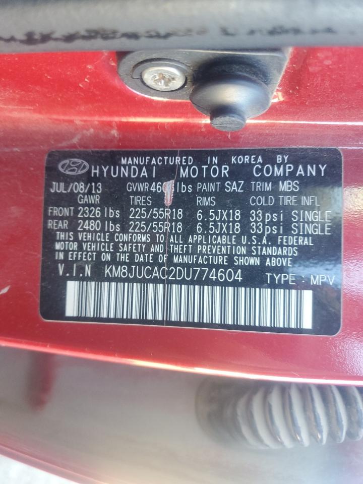 2013 Hyundai Tucson Gls VIN: KM8JUCAC2DU774604 Lot: 89441405