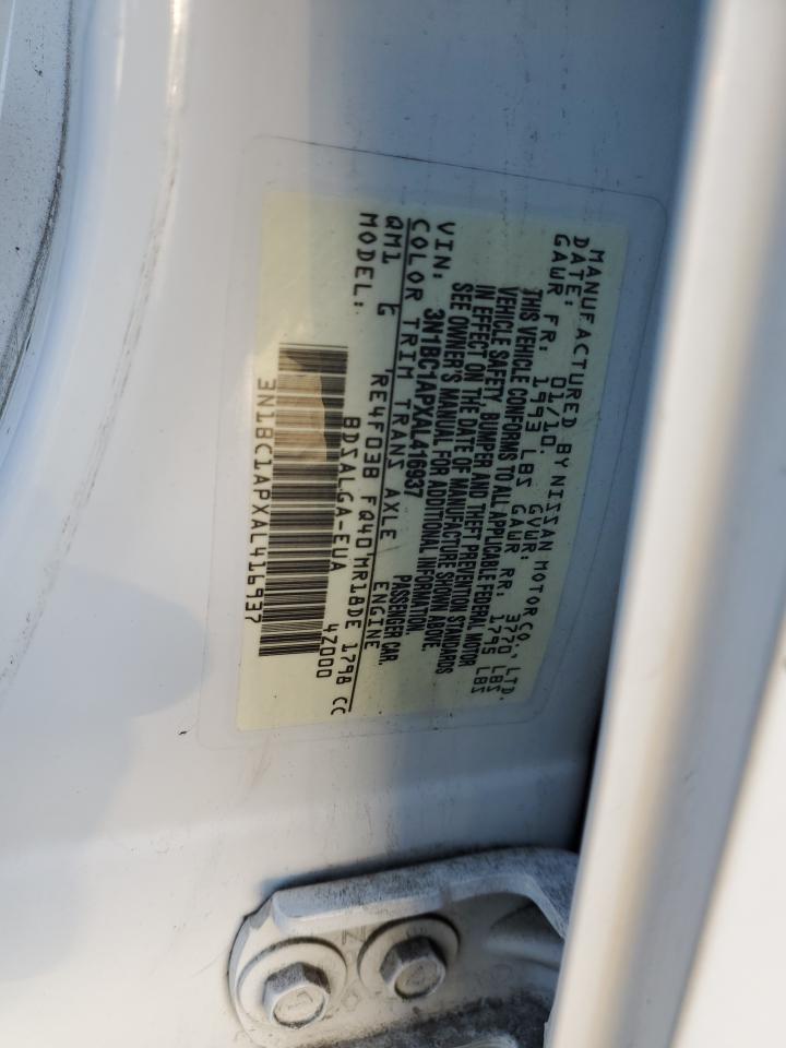 2010 Nissan Versa S VIN: 3N1BC1APXAL416937 Lot: 85419315