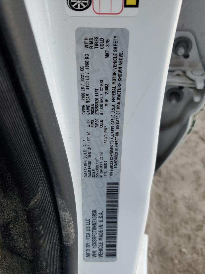 2022 Ram 1500 Tradesman VIN: 1C6SRFCT0NN213958 Lot: 90375075