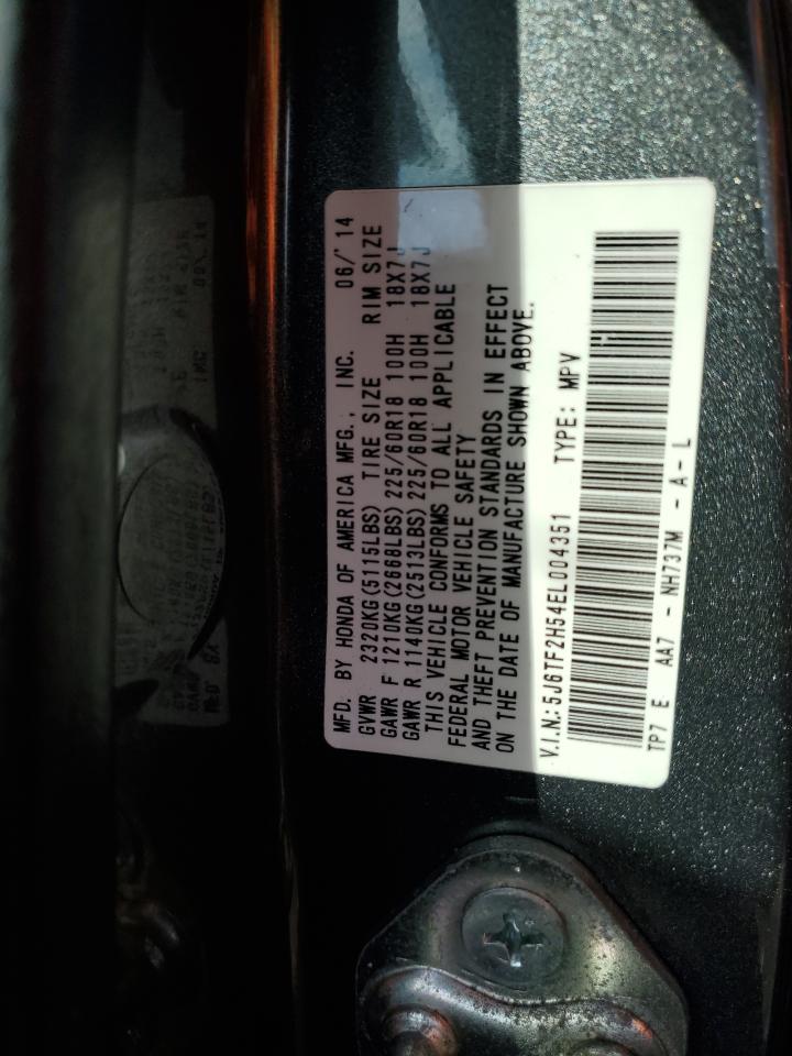 2014 Honda Crosstour Exl VIN: 5J6TF2H54EL004351 Lot: 87236595