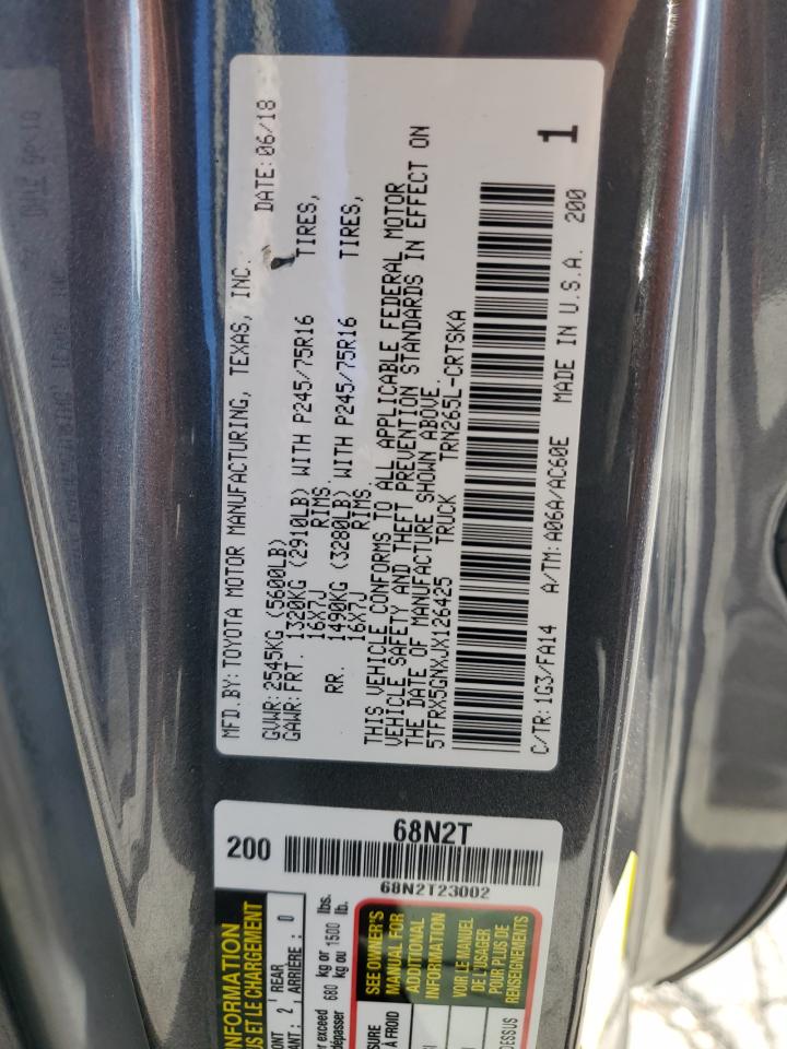 2018 Toyota Tacoma Access Cab VIN: 5TFRX5GNXJX126425 Lot: 82223835