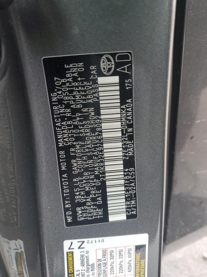 2007 Toyota Corolla Matrix Xr VIN: 2T1KR32E97C678092 Lot: 90287245