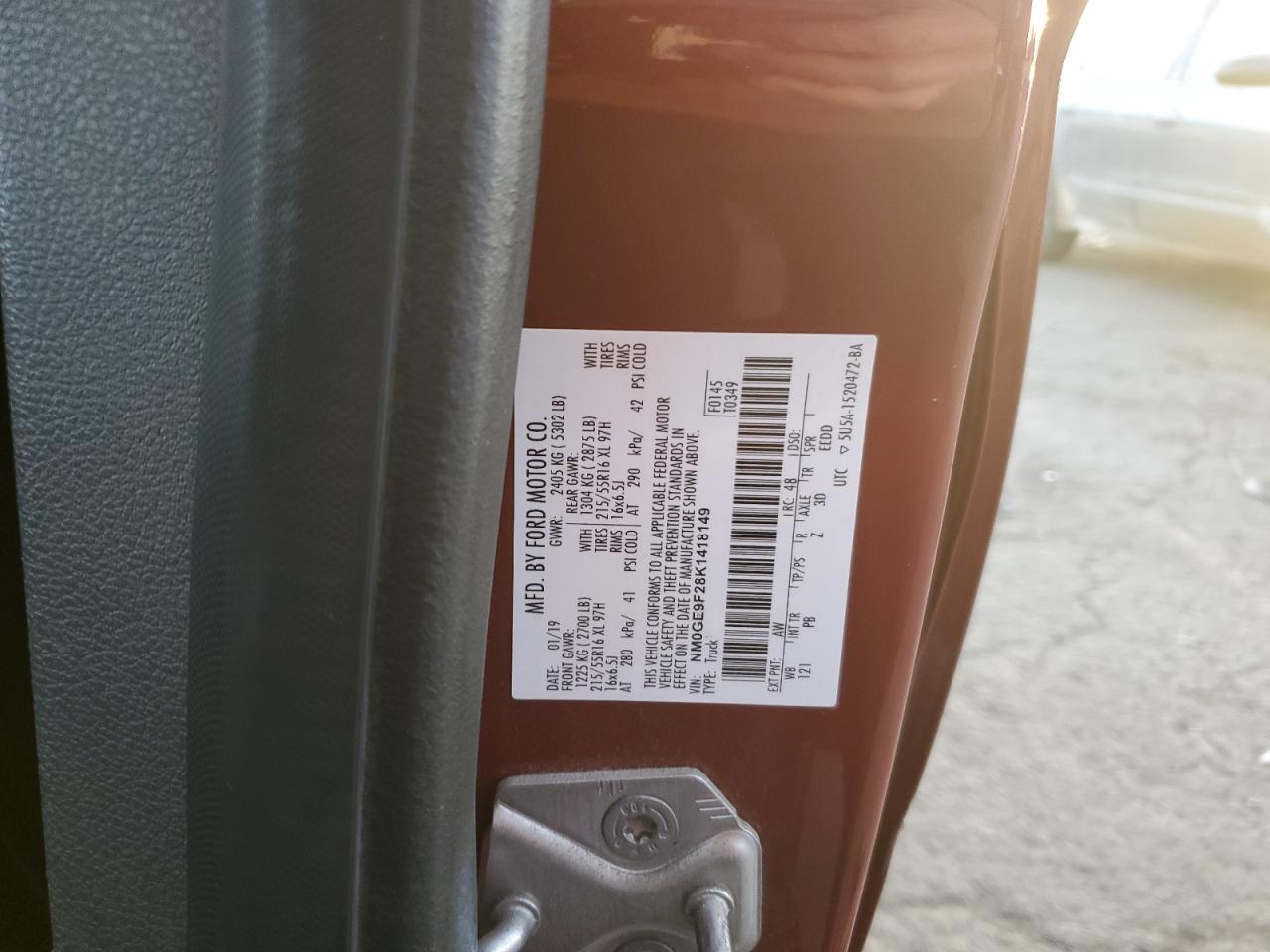 2019 Ford Transit Connect Xlt VIN: NM0GE9F28K1418149 Lot: 84957715