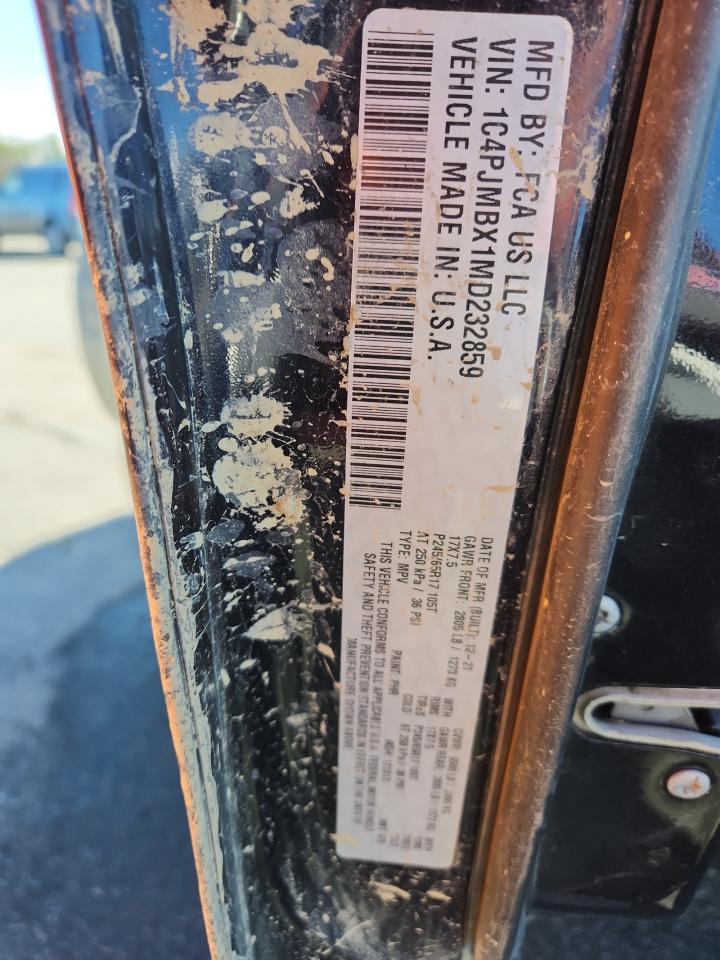 2021 Jeep Cherokee Trailhawk VIN: 1C4PJMBX1MD232859 Lot: 85575435