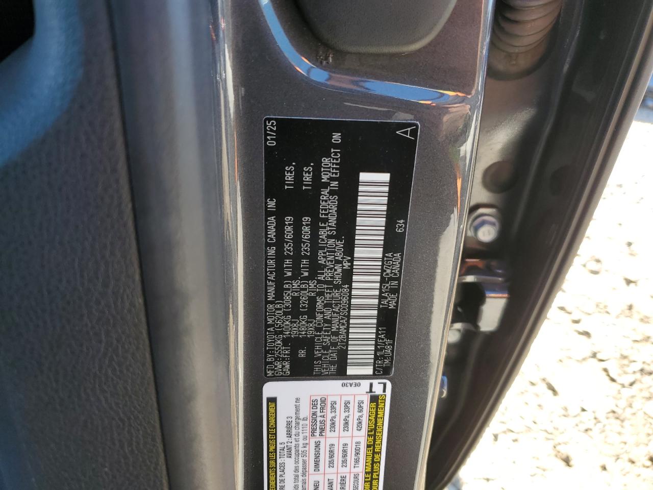 2025 Lexus Rx 350 Base VIN: 2T2BAMCA7SC096084 Lot: 86670775