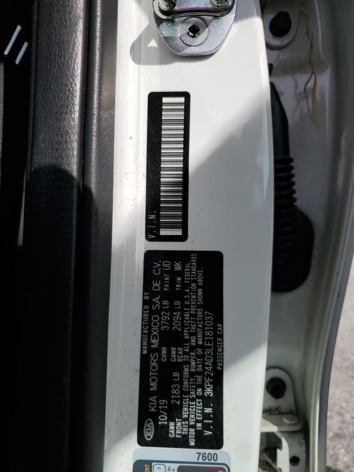 2020 Kia Forte Fe VIN: 3KPF24AD3LE181037 Lot: 85725265