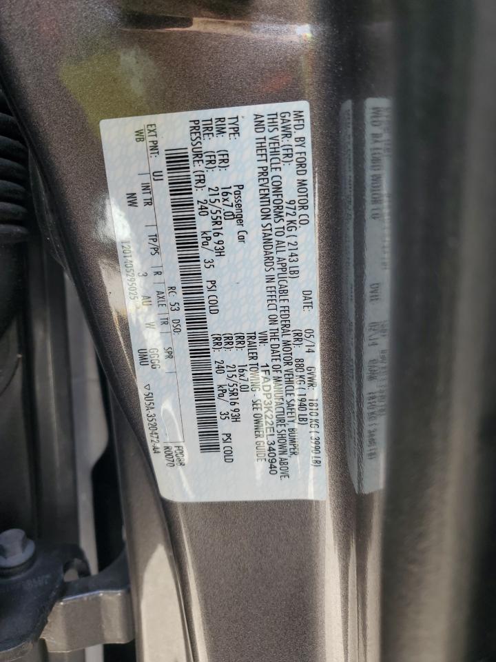 2014 Ford Focus Se VIN: 1FADP3K22EL340940 Lot: 85313875