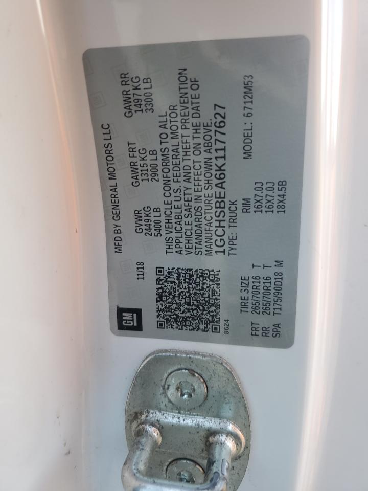 2019 Chevrolet Colorado VIN: 1GCHSBEA6K1177627 Lot: 82475995