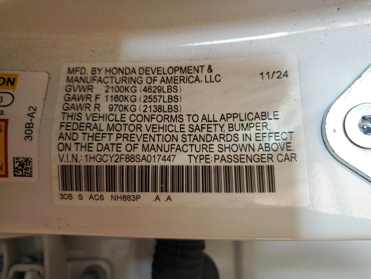 2025 Honda Accord Touring Hybrid VIN: 1HGCY2F88SA017447 Lot: 82338335