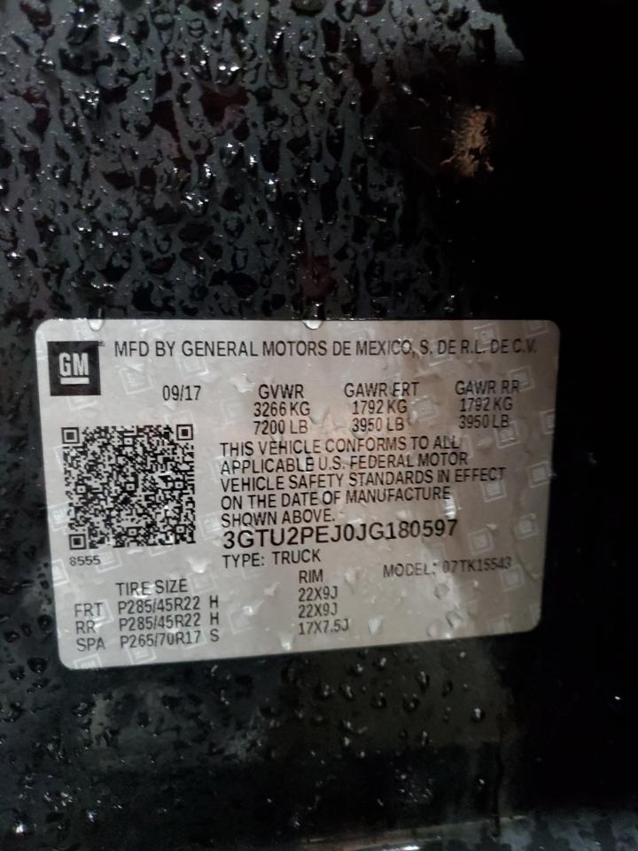 2018 GMC Sierra K1500 Denali VIN: 3GTU2PEJ0JG180597 Lot: 89861195