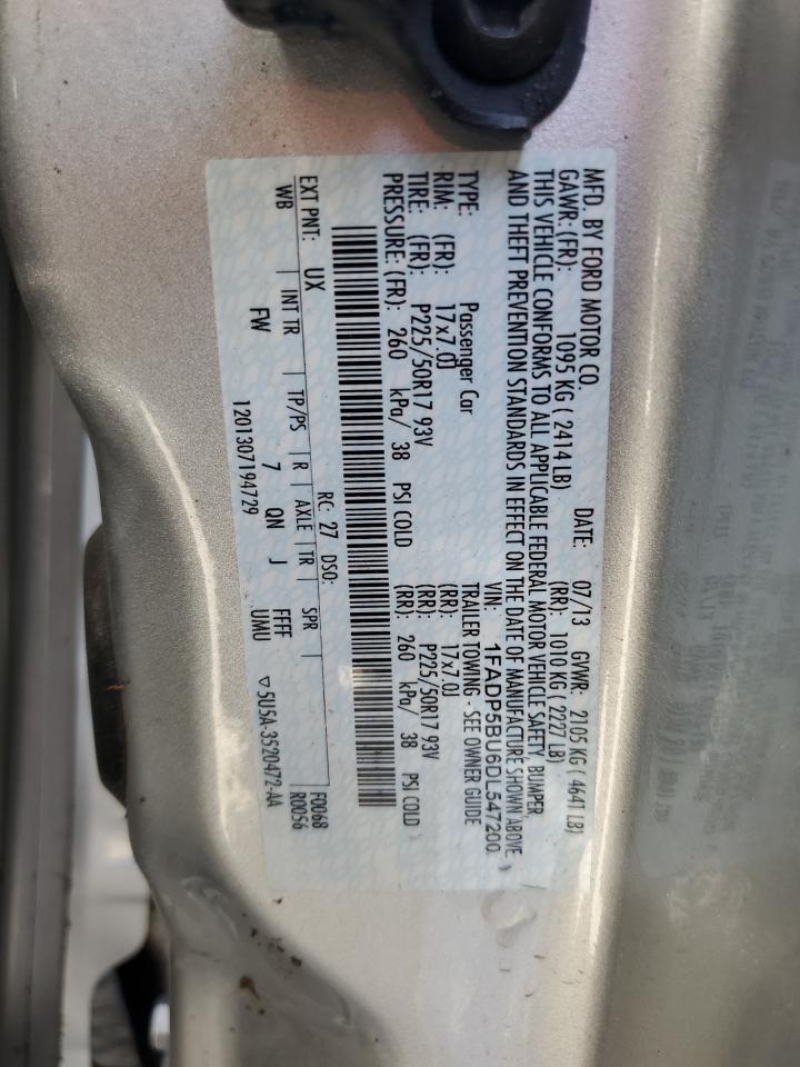 2013 Ford C-Max Sel VIN: 1FADP5BU6DL547200 Lot: 87346055