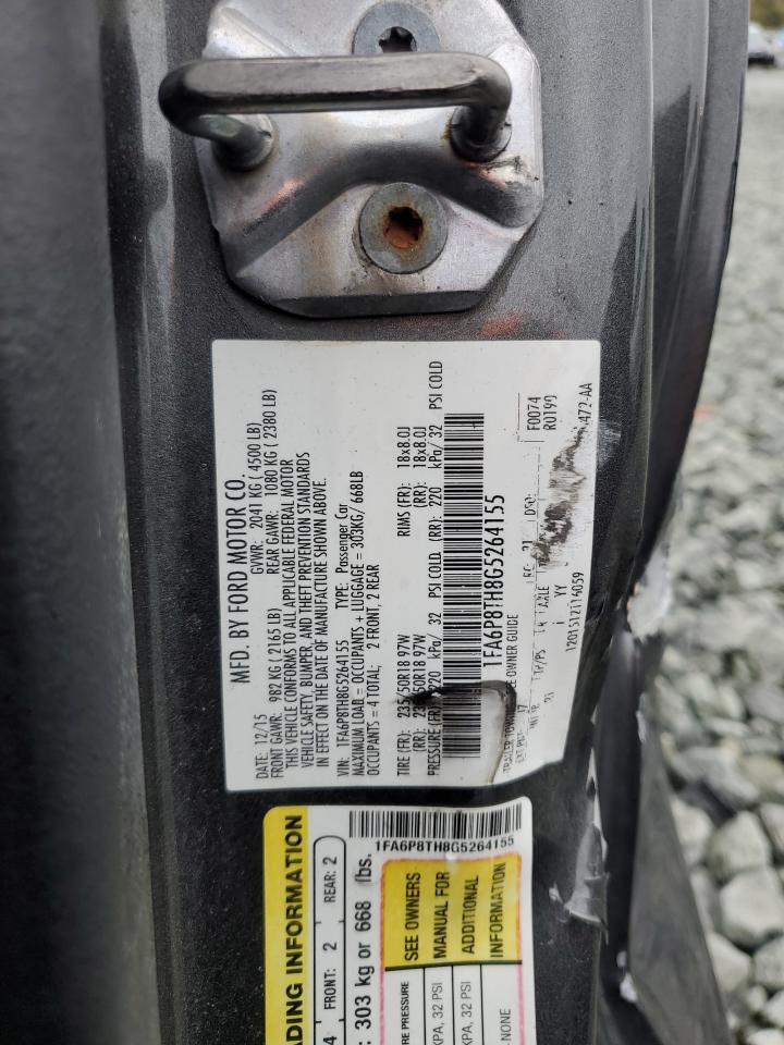 2016 Ford Mustang VIN: 1FA6P8TH8G5264155 Lot: 90447885