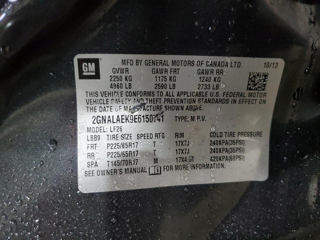 2014 Chevrolet Equinox Ls VIN: 2GNALAEK9E6150741 Lot: 85350265