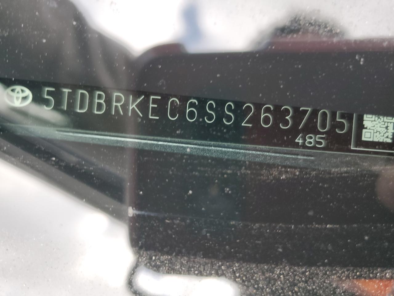 2025 Toyota Sienna Le VIN: 5TDBRKEC6SS263705 Lot: 86495365