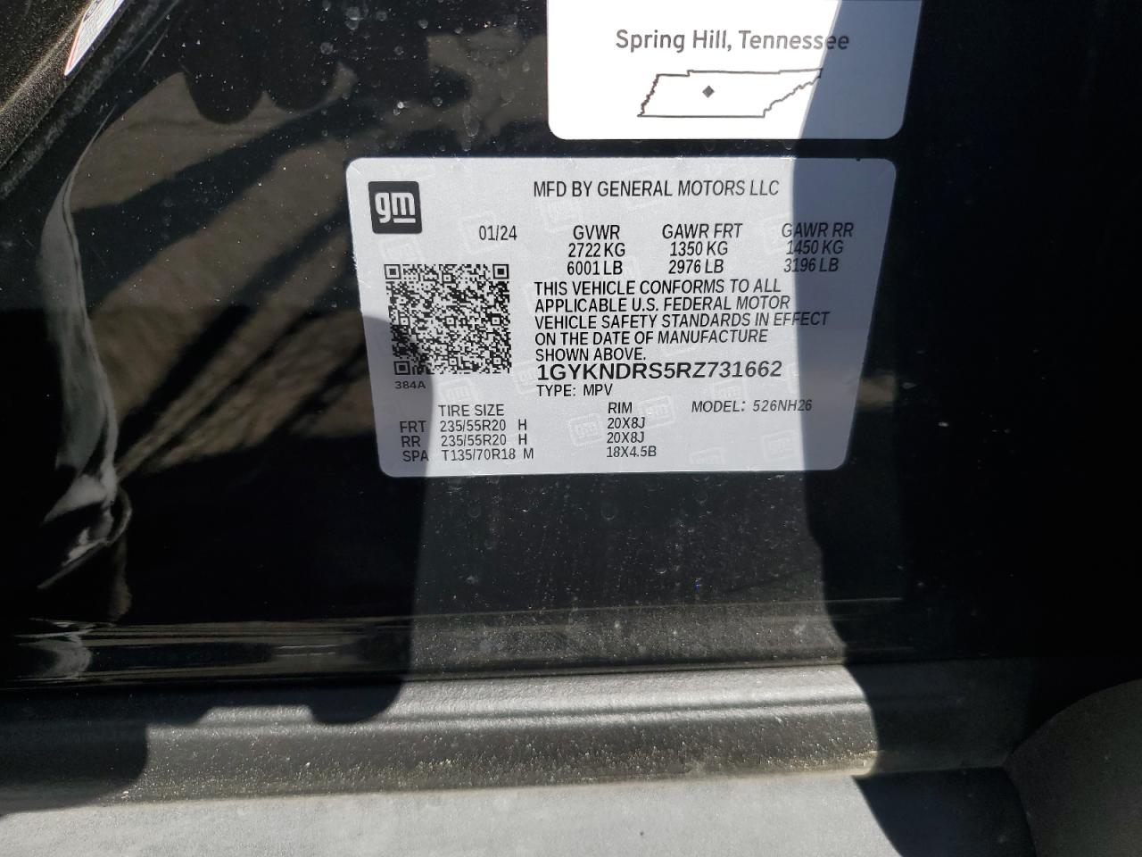 2024 Cadillac Xt5 Premium Luxury VIN: 1GYKNDRS5RZ731662 Lot: 84399065