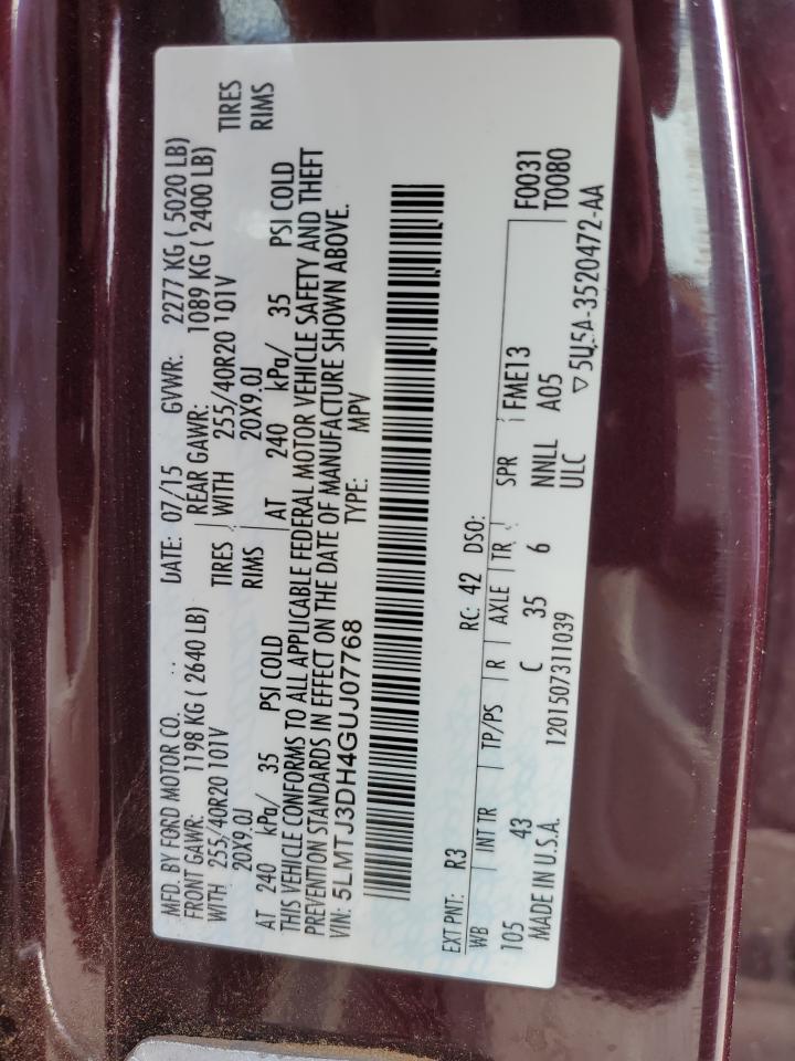 2016 Lincoln Mkc Reserve VIN: 5LMTJ3DH4GUJ07768 Lot: 89525455