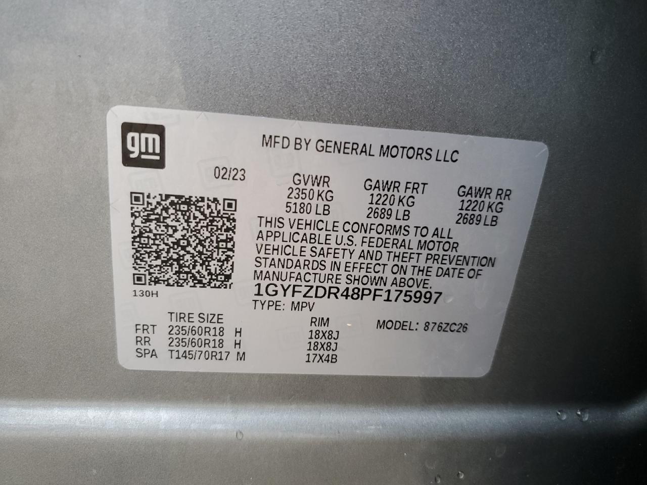 2023 Cadillac Xt4 Premium Luxury VIN: 1GYFZDR48PF175997 Lot: 85144605