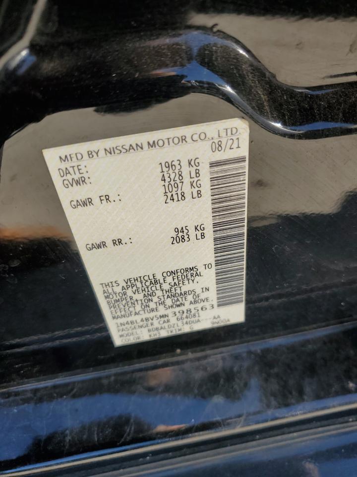 2021 Nissan Altima S VIN: 1N4BL4BV5MN398563 Lot: 81988385