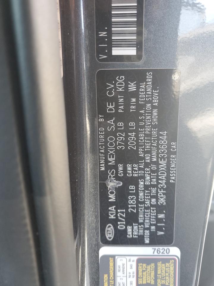 2021 Kia Forte Gt Line VIN: 3KPF34ADXME336844 Lot: 82515255