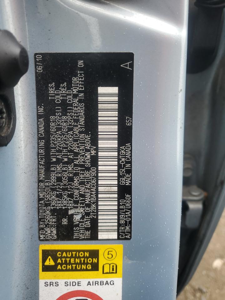 2010 Lexus Rx 350 VIN: 2T2BK1BA4AC067900 Lot: 82431335