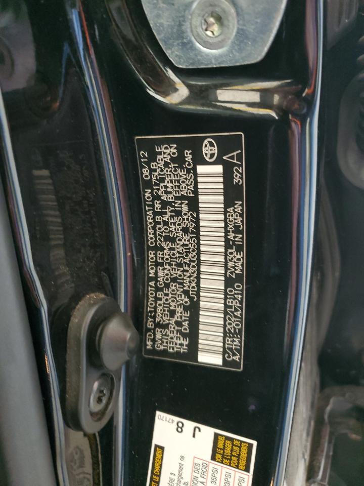 2012 Toyota Prius VIN: JTDKN3DU3C5517972 Lot: 82339125