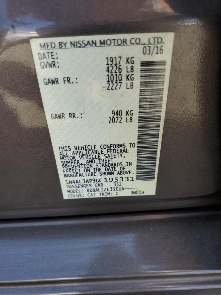 2016 Nissan Altima 2.5 VIN: 1N4AL3AP9GC195331 Lot: 85743415