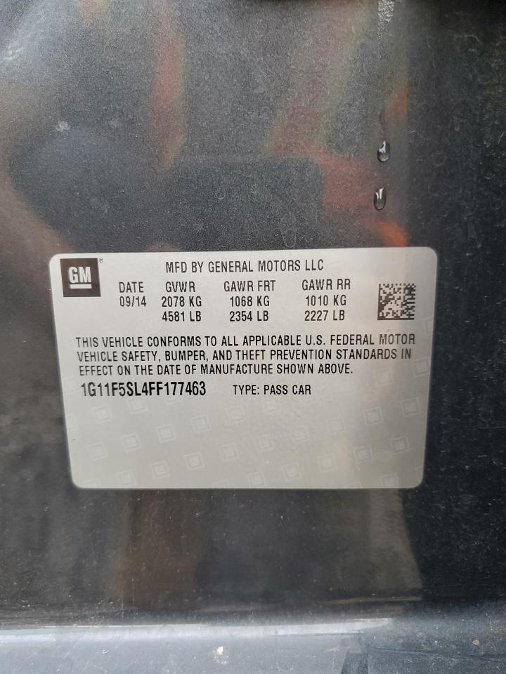 2015 Chevrolet Malibu Ltz VIN: 1G11F5SL4FF177463 Lot: 85356255