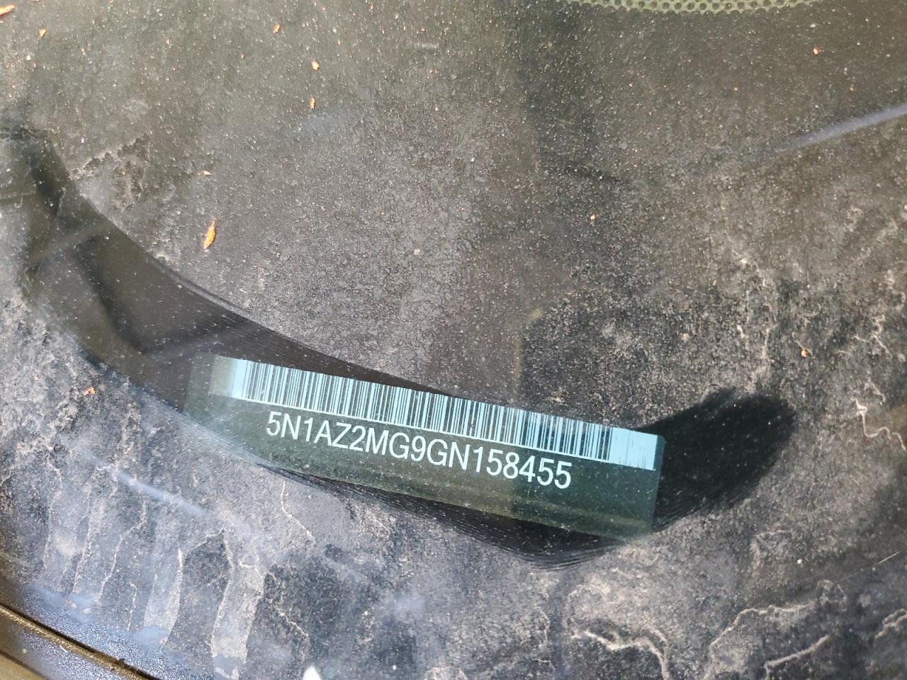 2016 Nissan Murano S VIN: 5N1AZ2MG9GN158455 Lot: 85731425