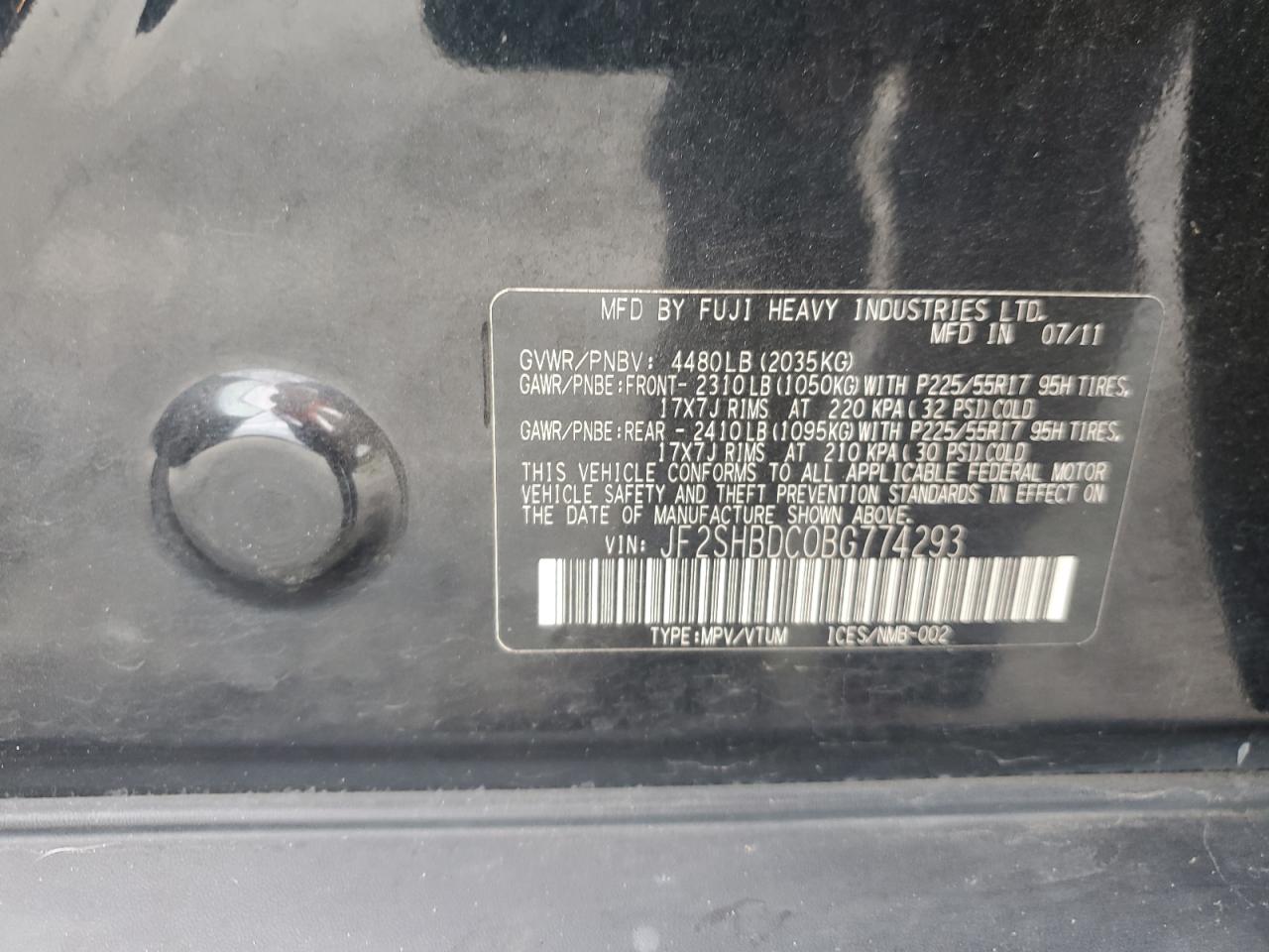 2011 Subaru Forester 2.5X Premium VIN: JF2SHBDC0BG774293 Lot: 82053155