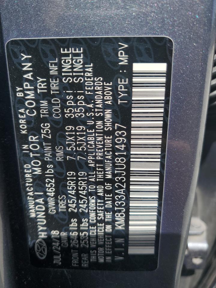 2018 Hyundai Tucson Value VIN: KM8J33A23JU814937 Lot: 82202515