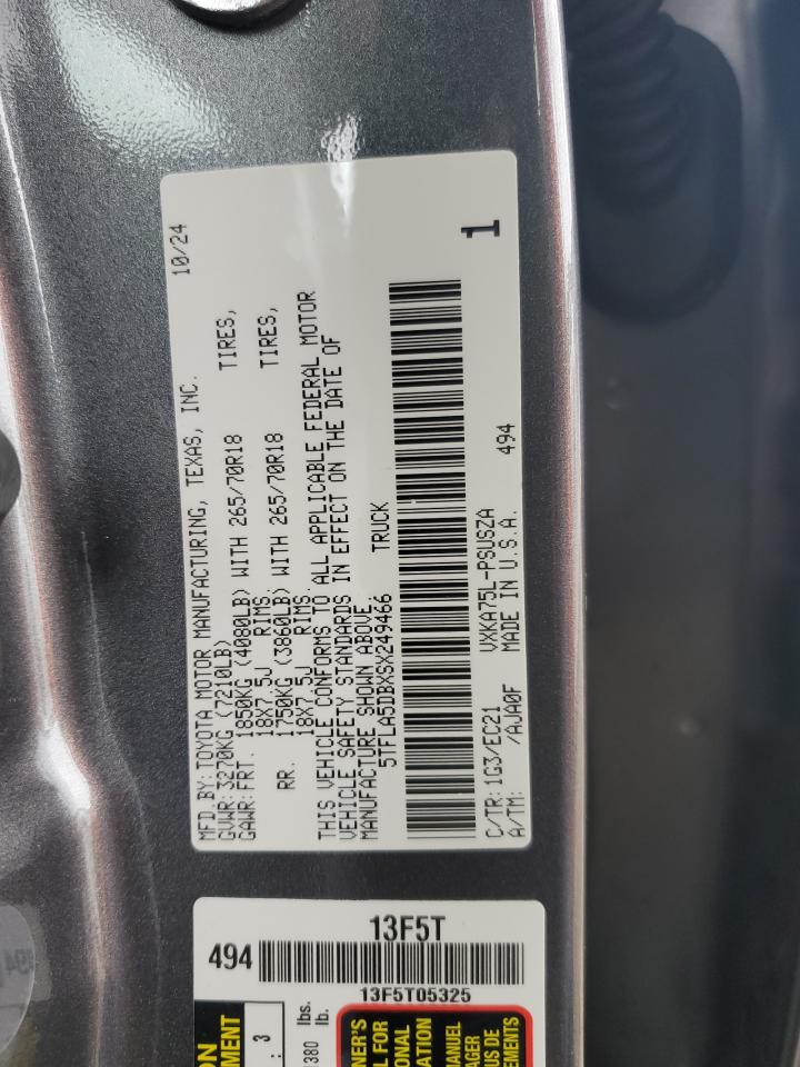 2025 Toyota Tundra Crewmax Sr VIN: 5TFLA5DBXSX249466 Lot: 85315045